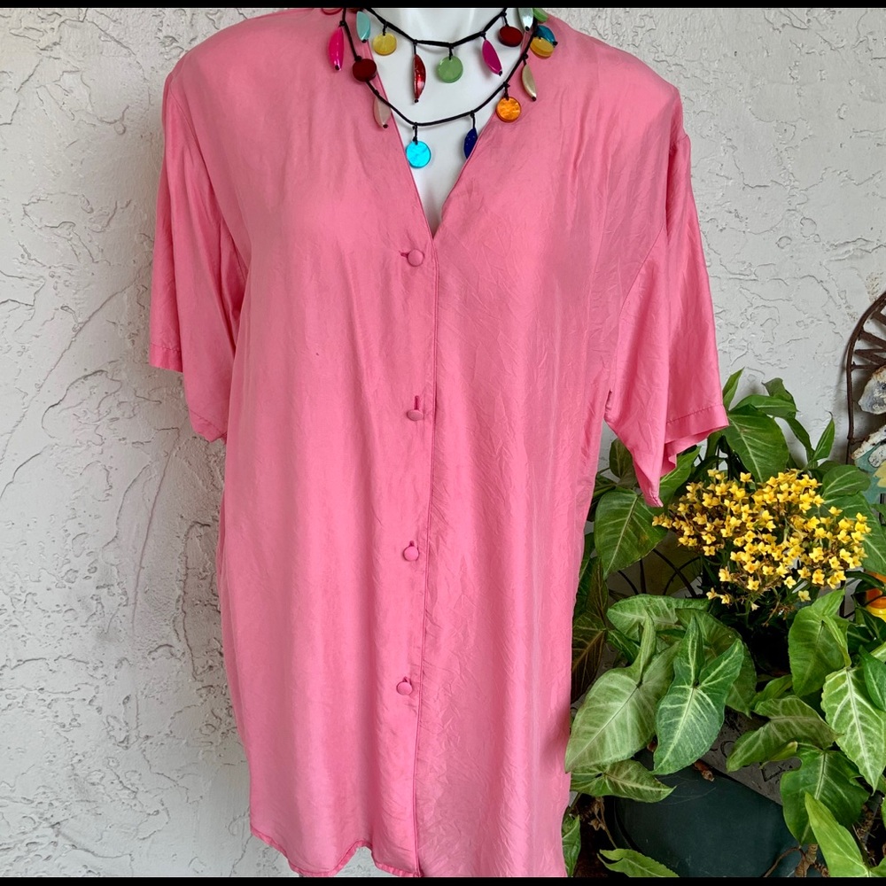 VINTAGE Silk Charming Pink Blouse
